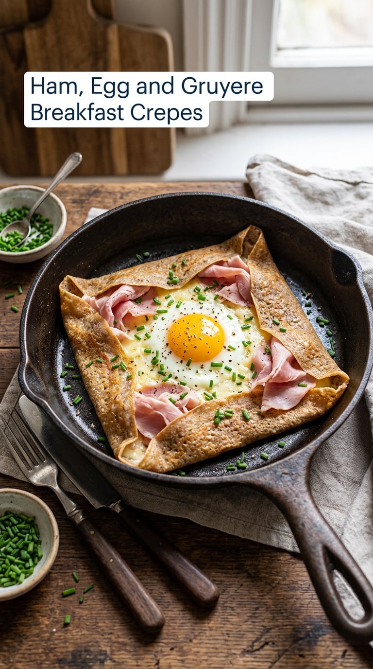 Spinach, Feta, and Herb Breakfast Crepes