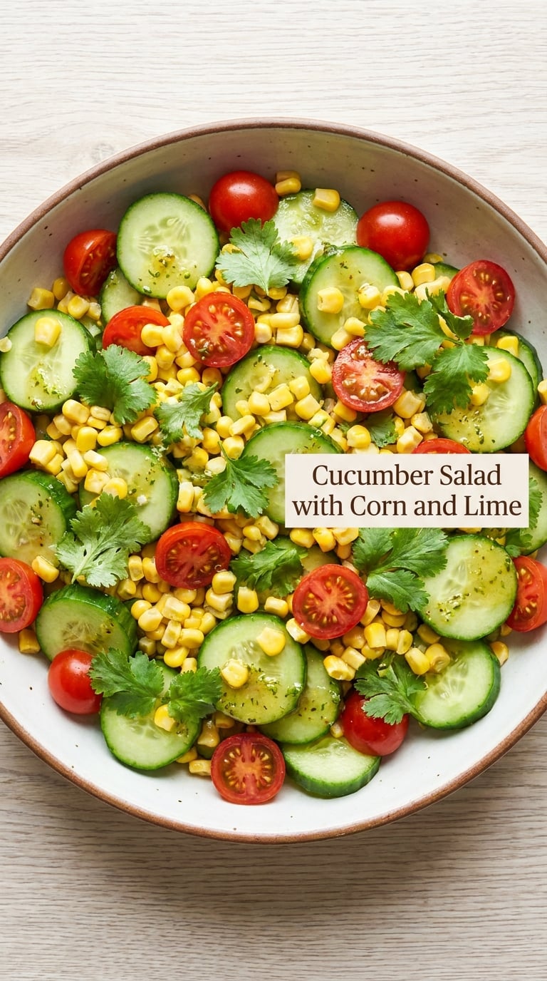 Cucumber Salad with Corn and Lime