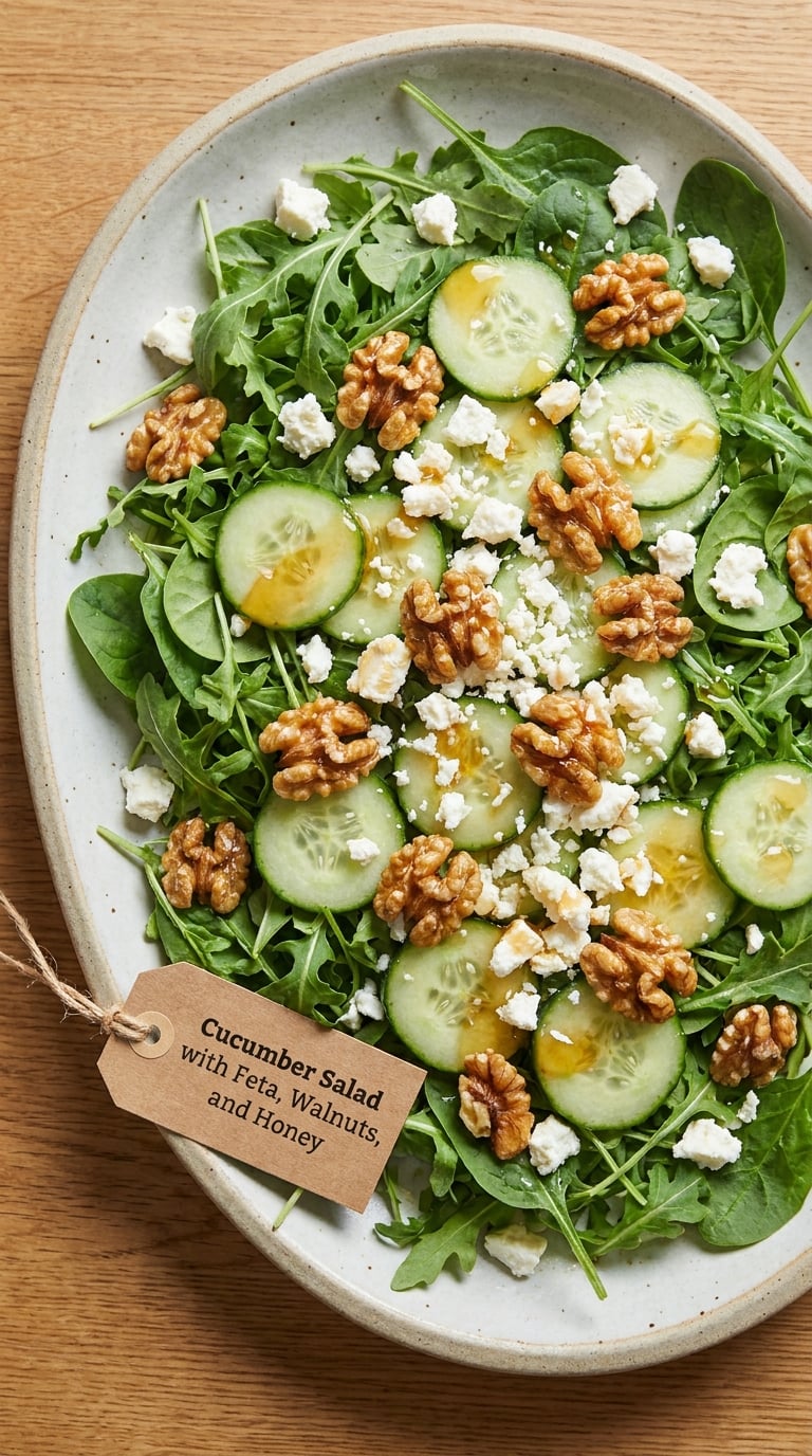 Cucumber Salad with Feta, Walnuts, and Honey