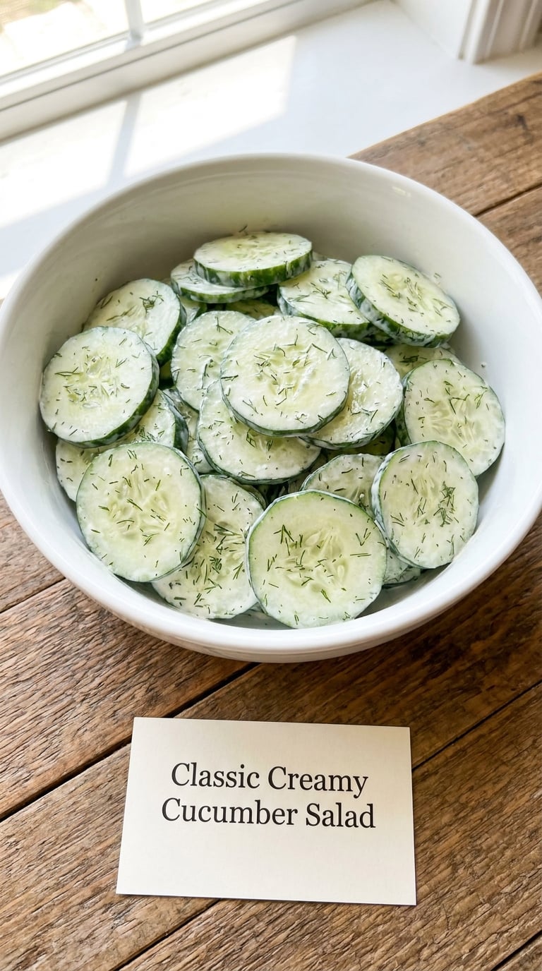 Classic Creamy Cucumber Salad