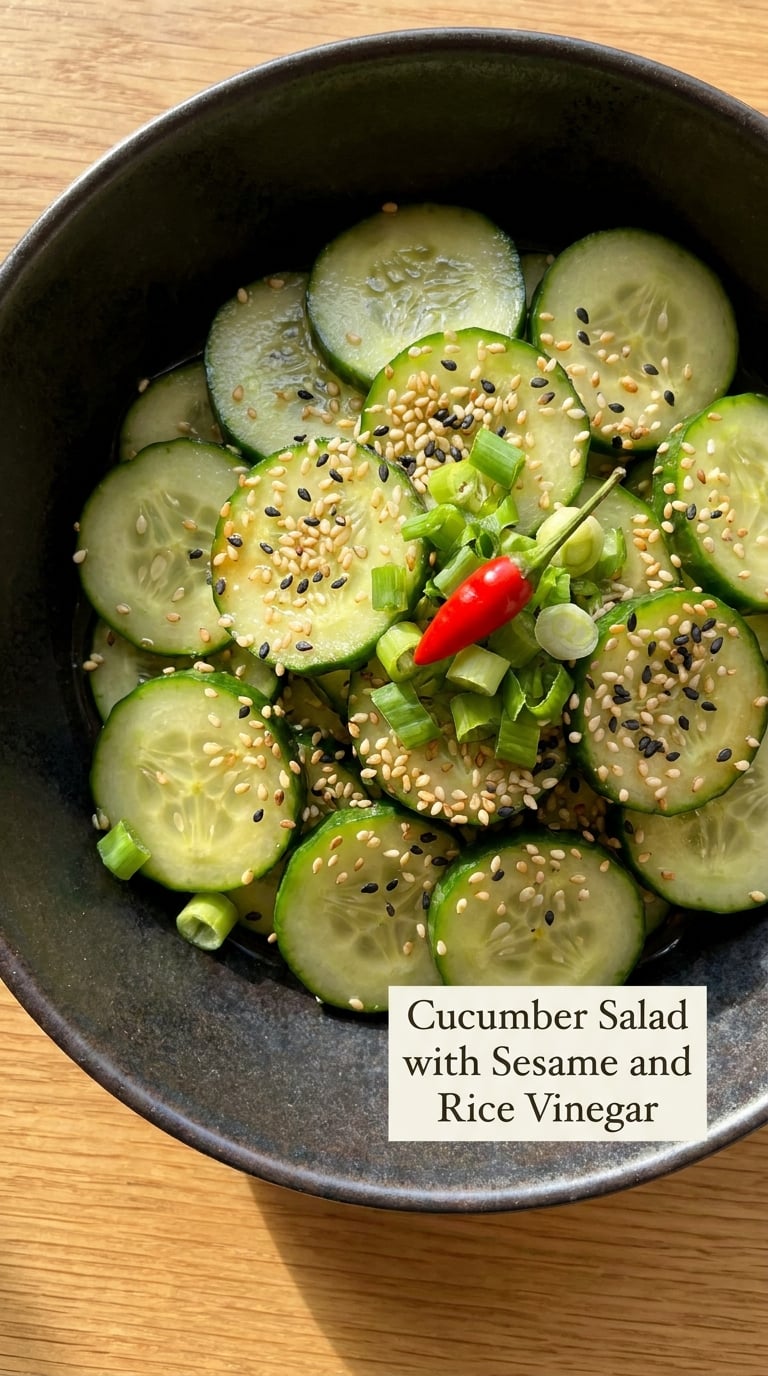 Cucumber Salad with Sesame and Rice Vinegar