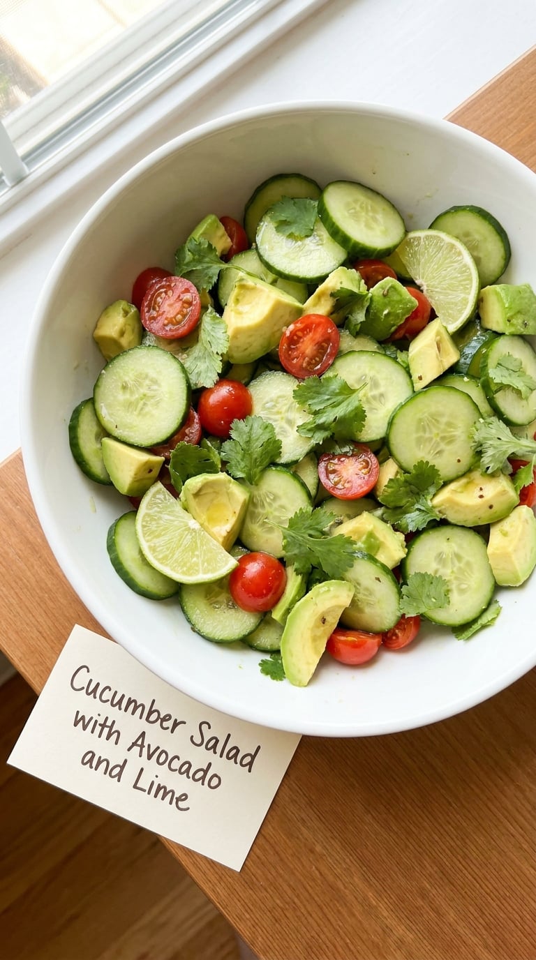 Cucumber Salad with Avocado and Lime
