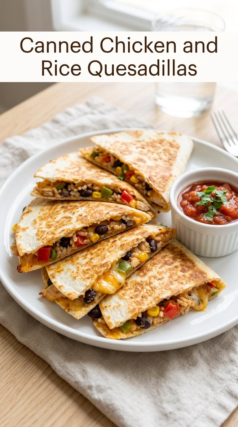 Canned Chicken and Rice Quesadillas