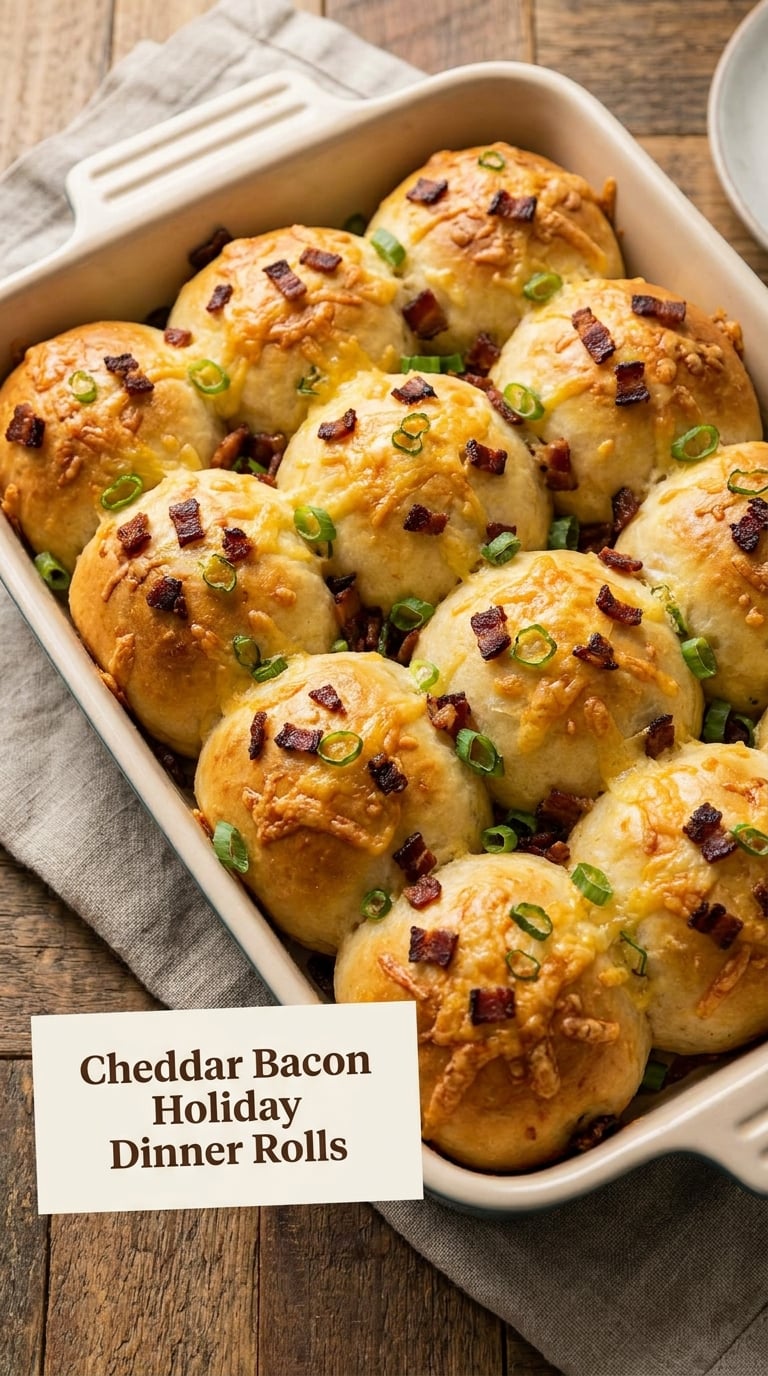Cheddar Bacon Holiday Dinner Rolls