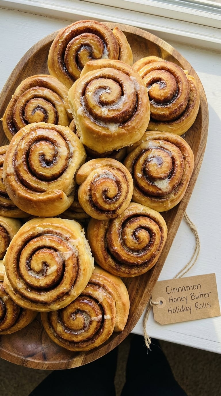 Cinnamon Honey Butter Holiday Rolls