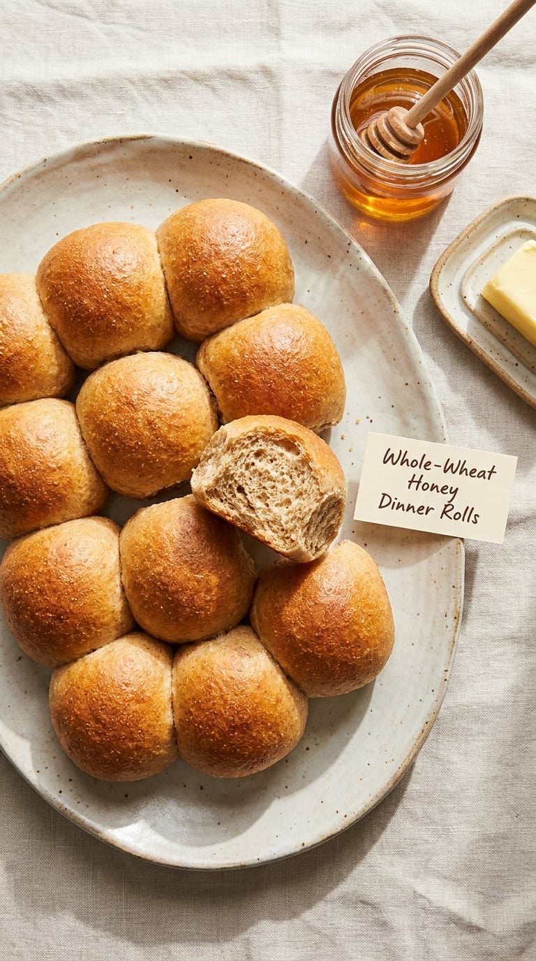 Whole-Wheat Honey Dinner Rolls
