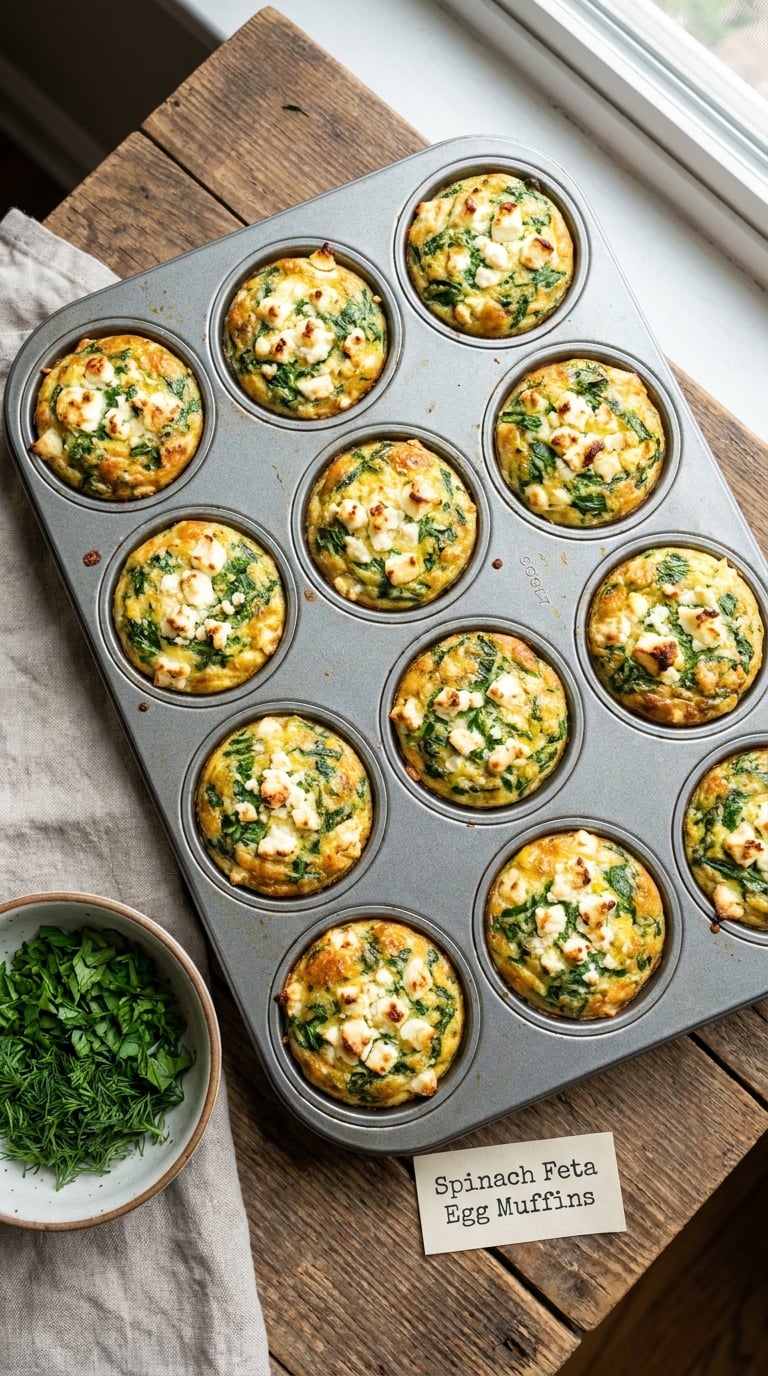 Spinach Feta Egg Muffins