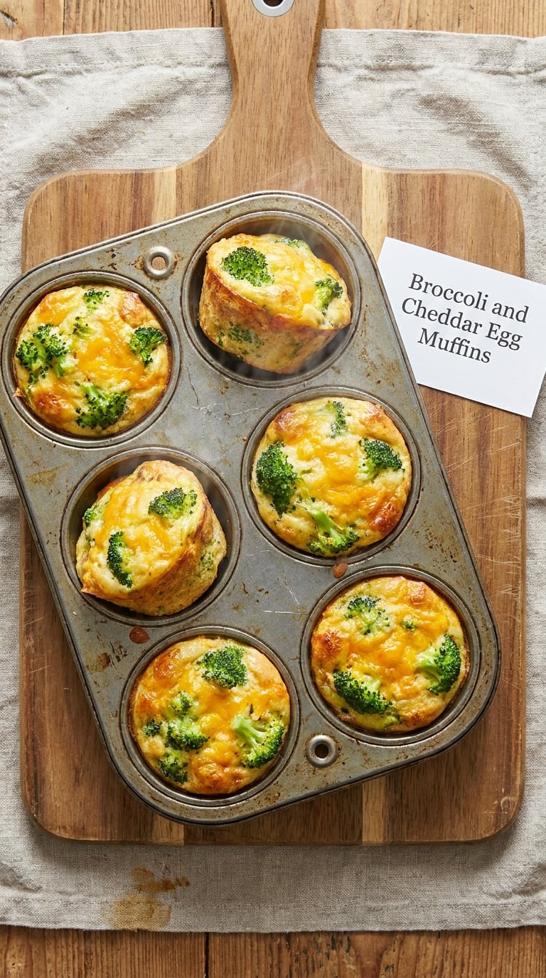 Broccoli and Cheddar Egg Muffins