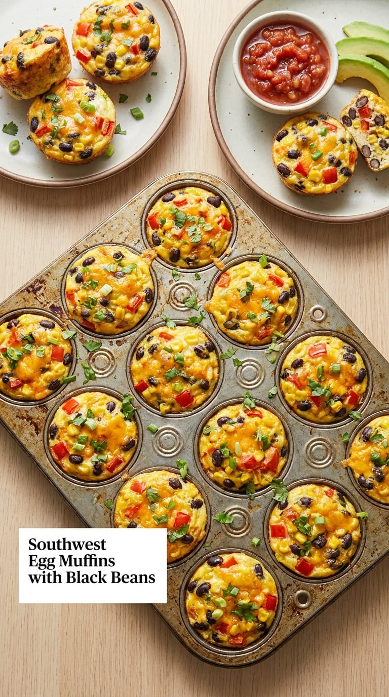 Southwest Egg Muffins with Black Beans