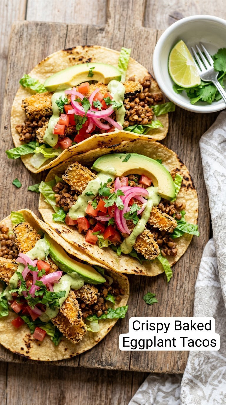 Crispy Baked Eggplant Tacos