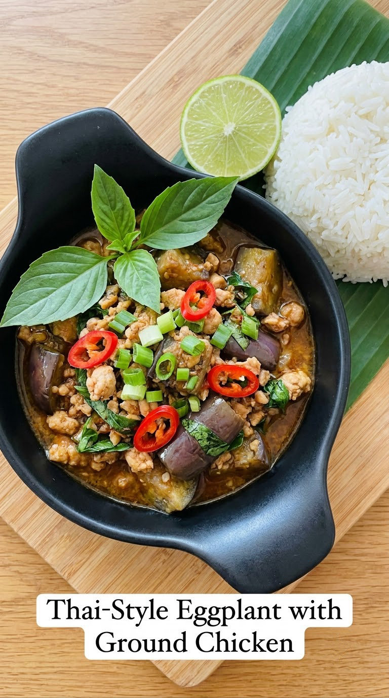 Thai-Style Eggplant with Ground Chicken