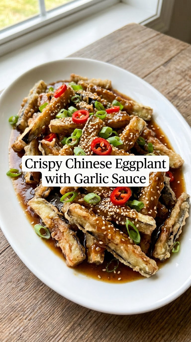 Crispy Chinese Eggplant with Garlic Sauce
