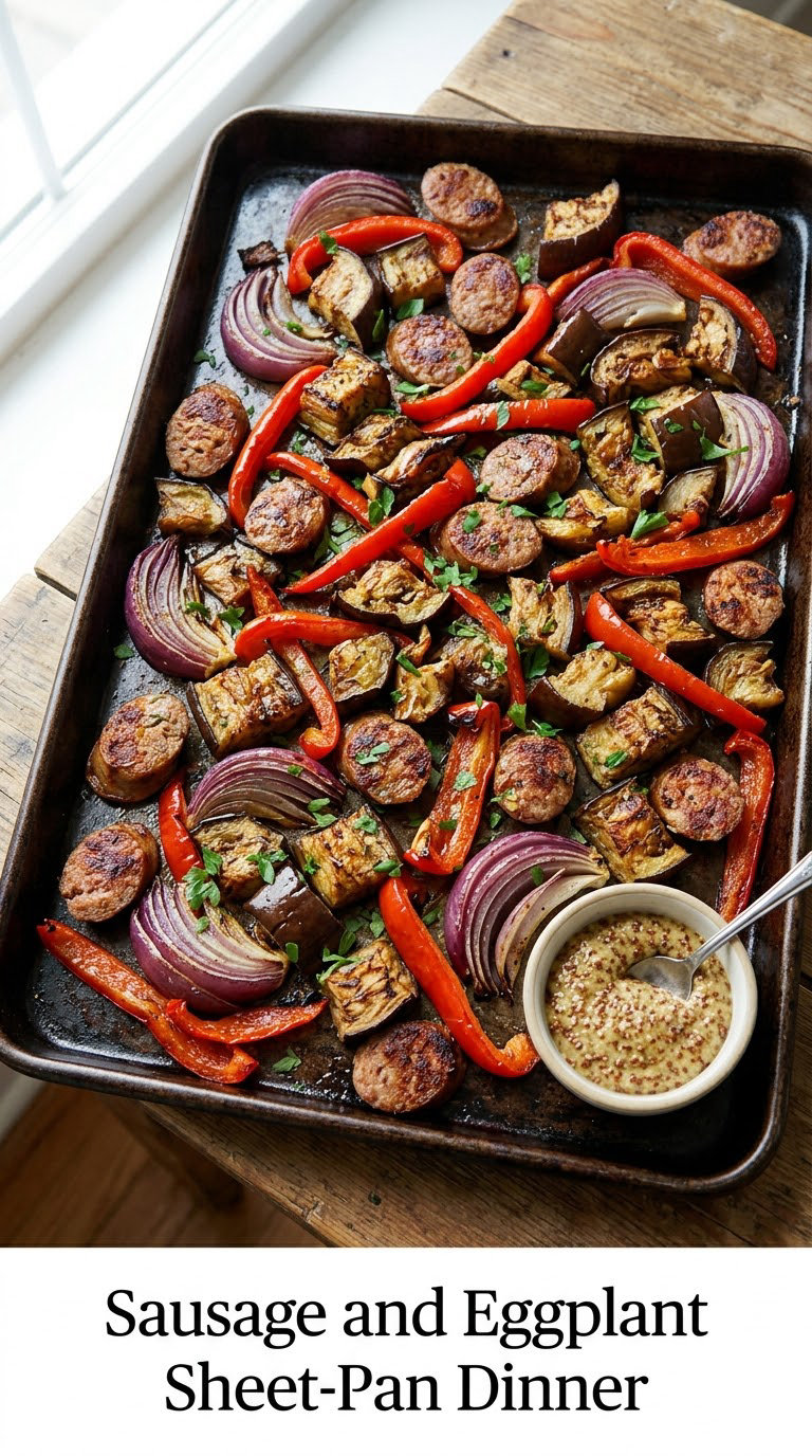 Sausage and Eggplant Sheet-Pan Dinner