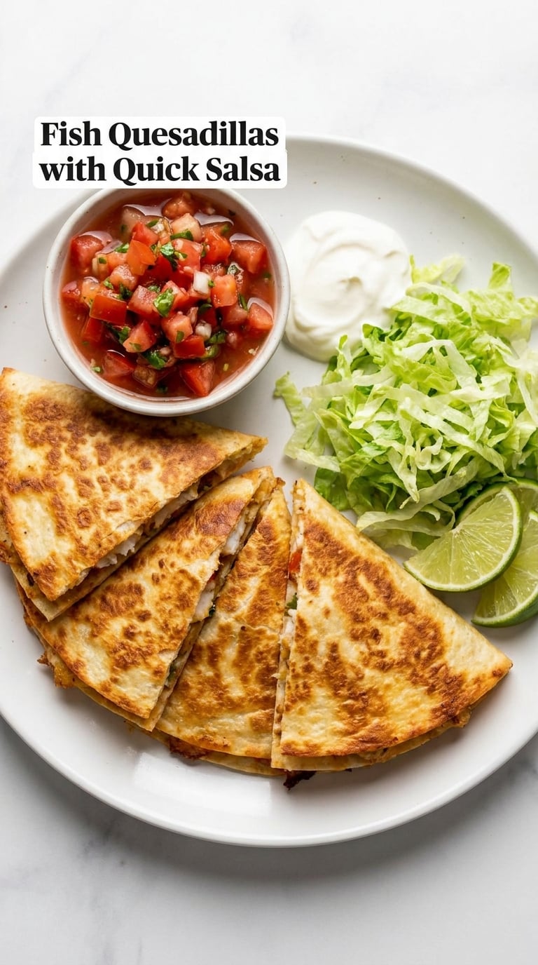 Fish Quesadillas with Quick Salsa