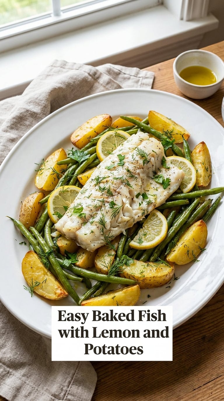 Easy Baked Fish with Lemon and Potatoes