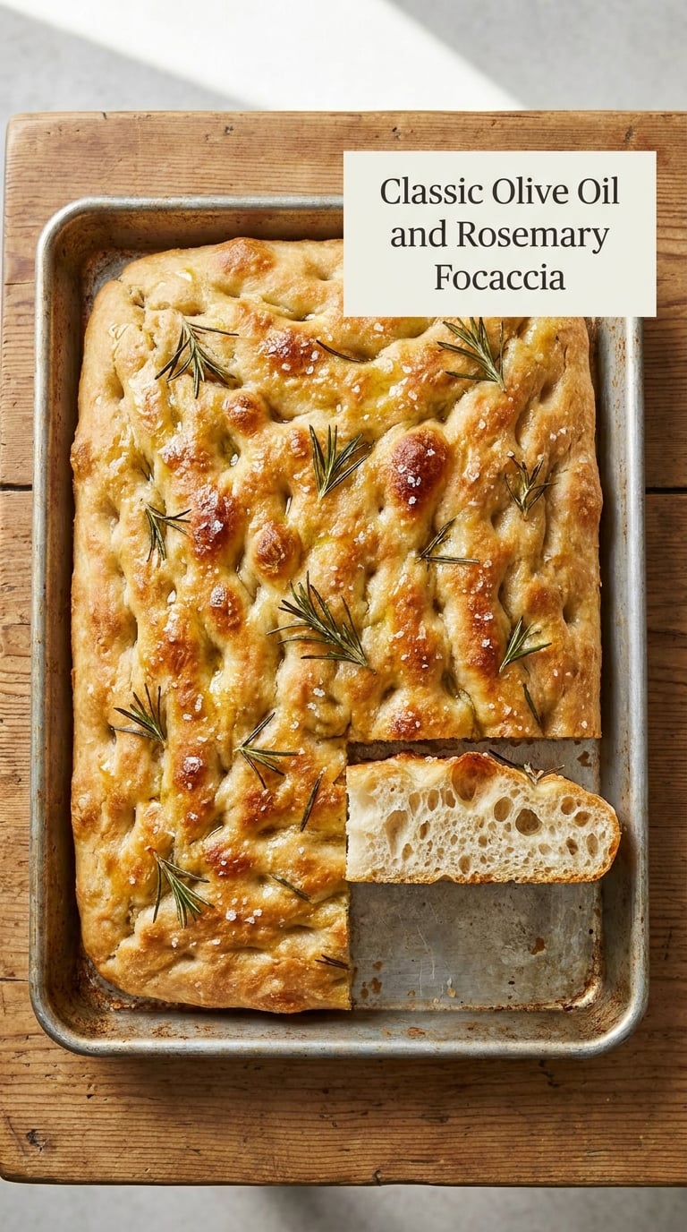 Classic Olive Oil and Rosemary Focaccia