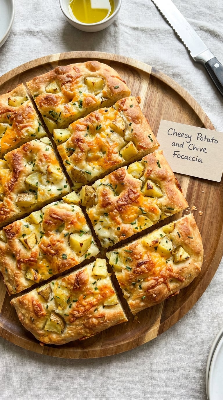 Cheesy Potato and Chive Focaccia