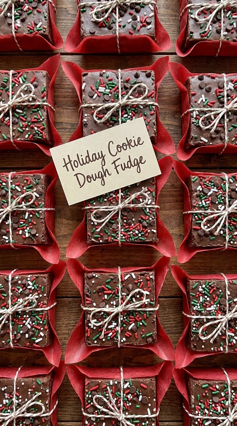 Holiday Cookie Dough Fudge