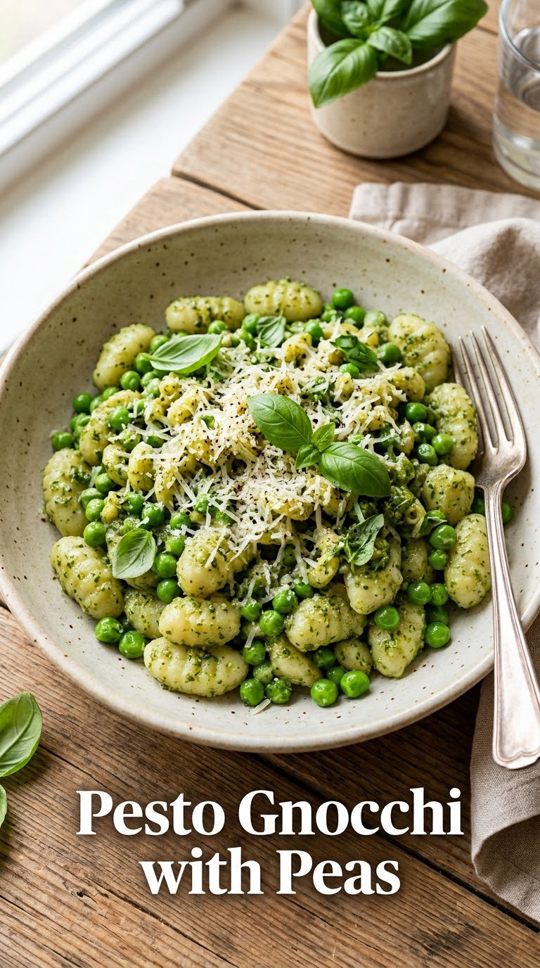 Pesto Gnocchi with Peas