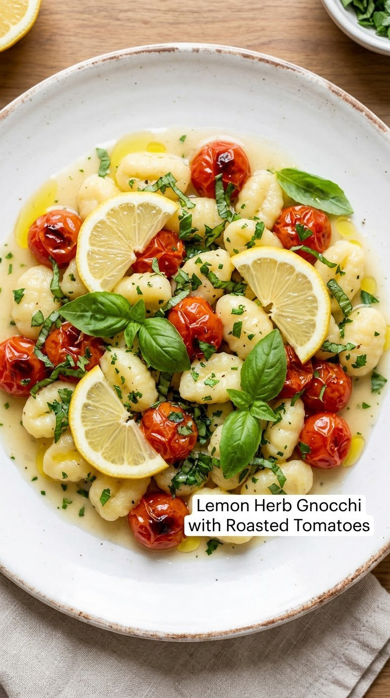 Lemon Herb Gnocchi with Roasted Tomatoes