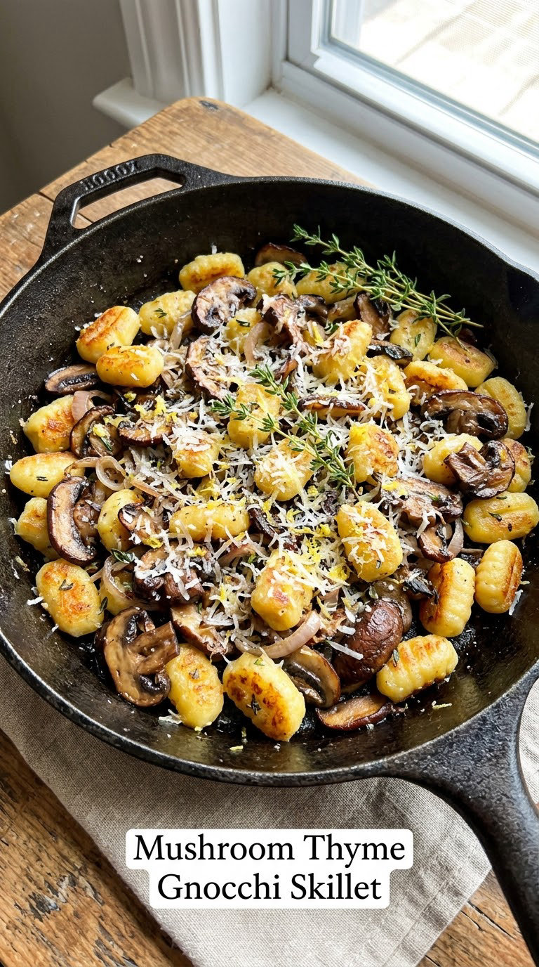 Mushroom Thyme Gnocchi Skillet
