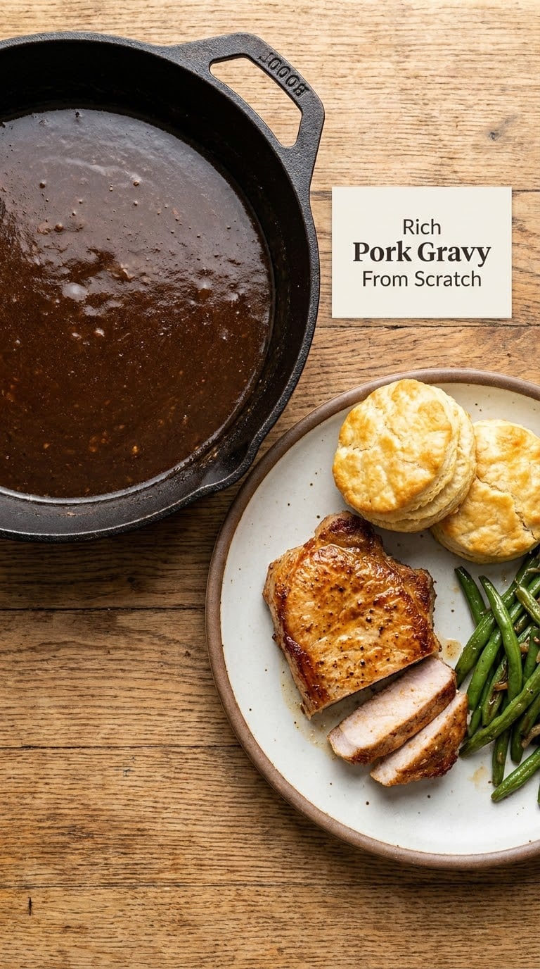 Rich Pork Gravy From Scratch