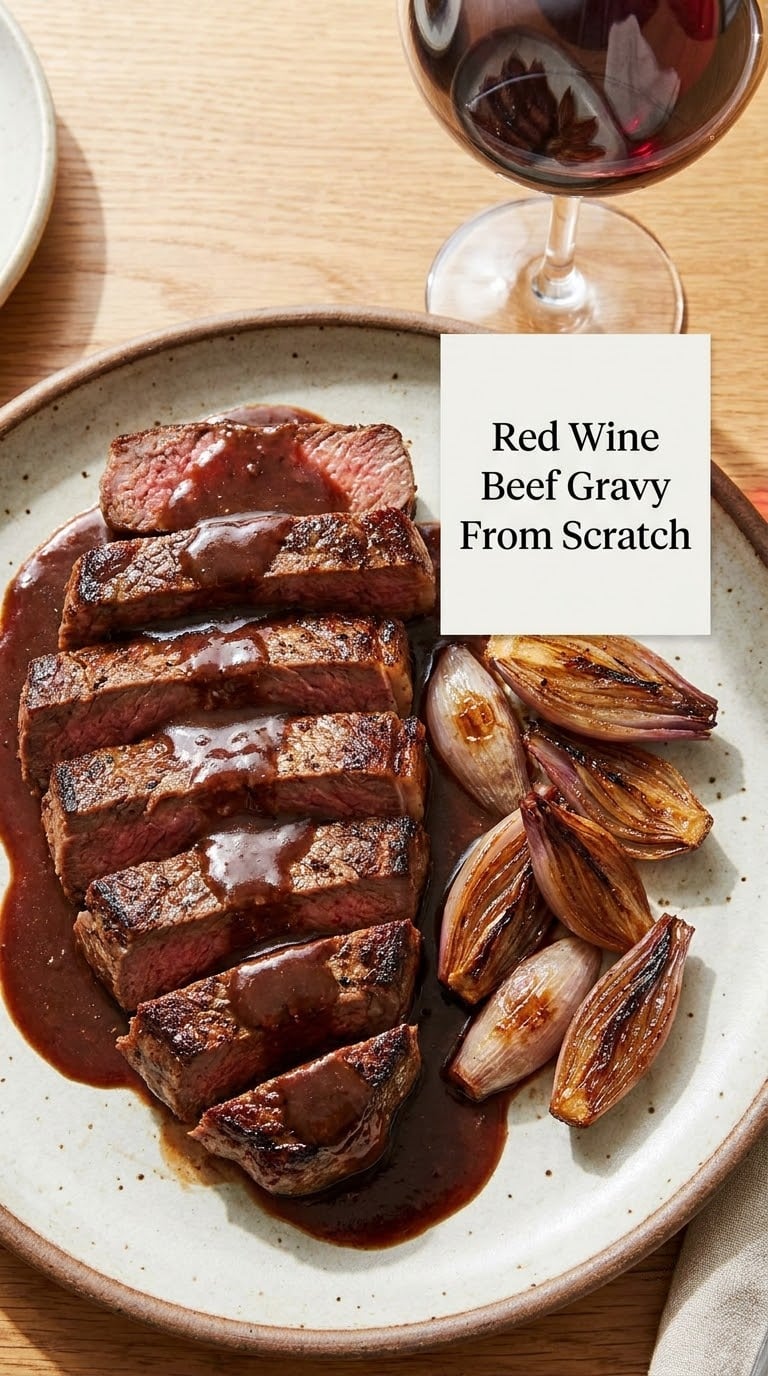 Red Wine Beef Gravy From Scratch