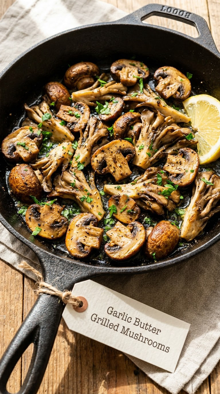 Garlic Butter Grilled Mushrooms