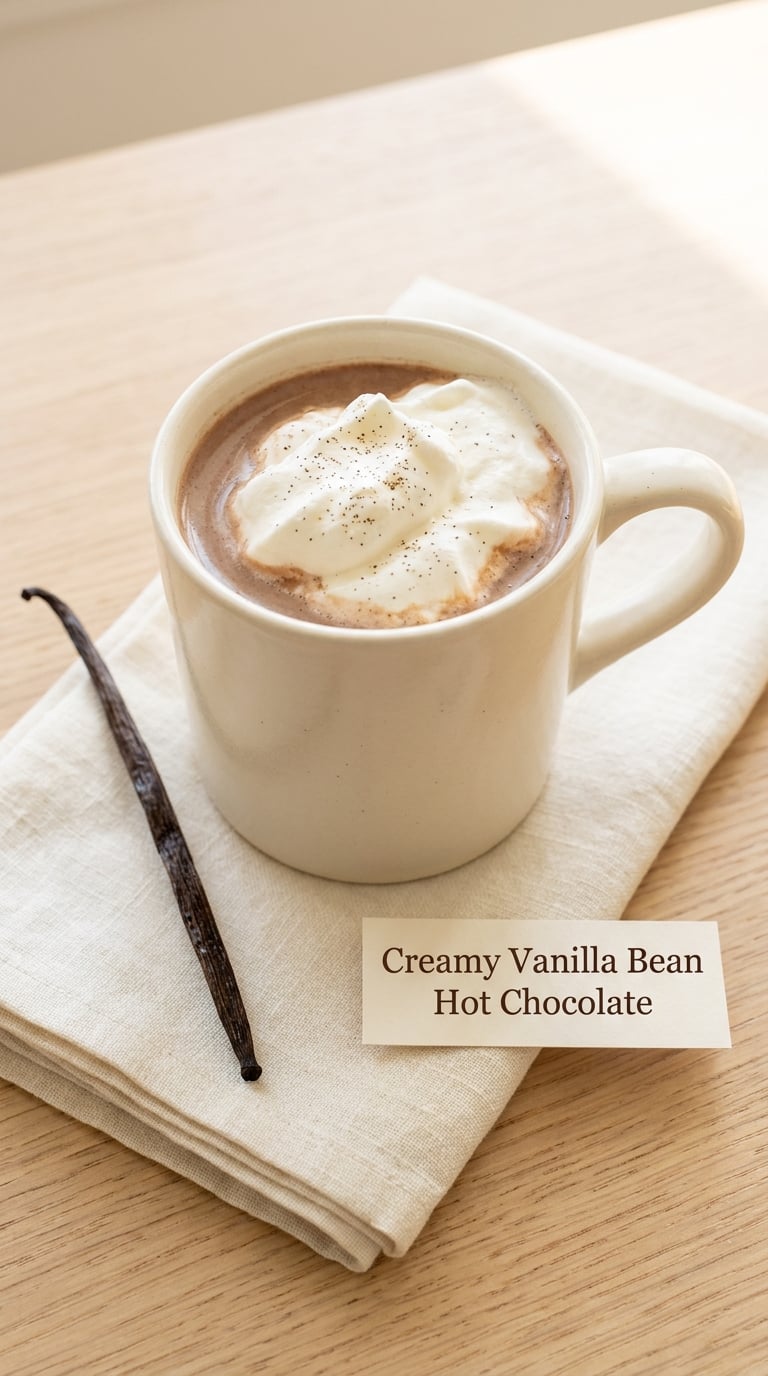 Creamy Vanilla Bean Hot Chocolate