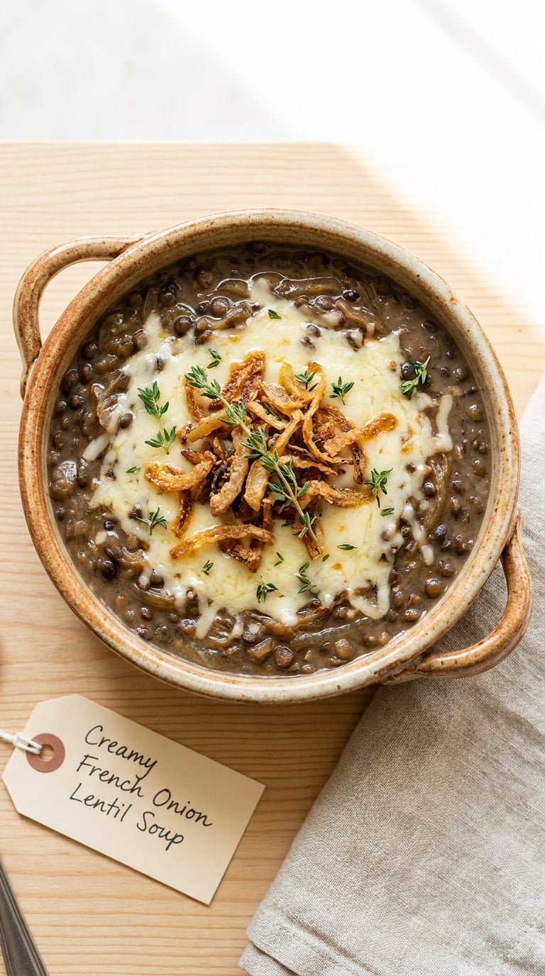 Creamy French Onion Lentil Soup