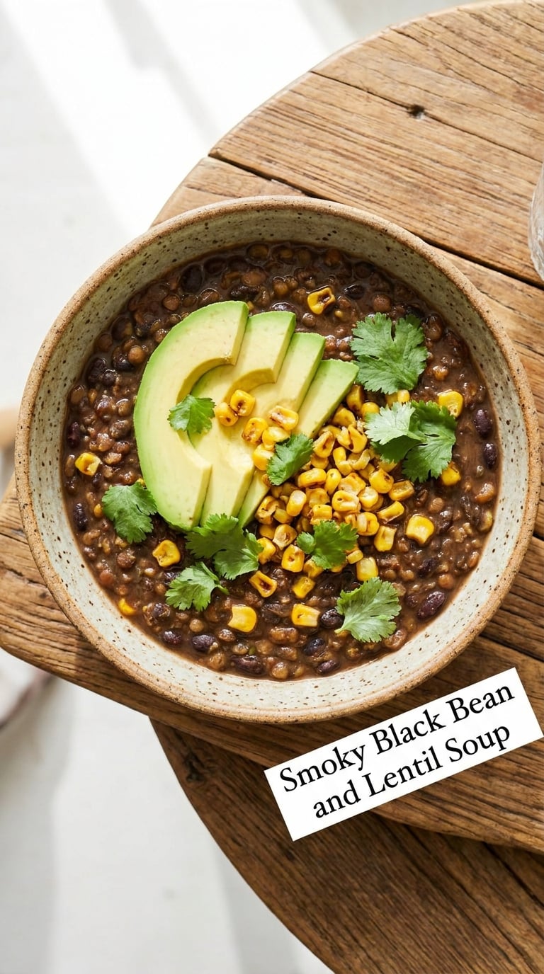 Smoky Black Bean and Lentil Soup