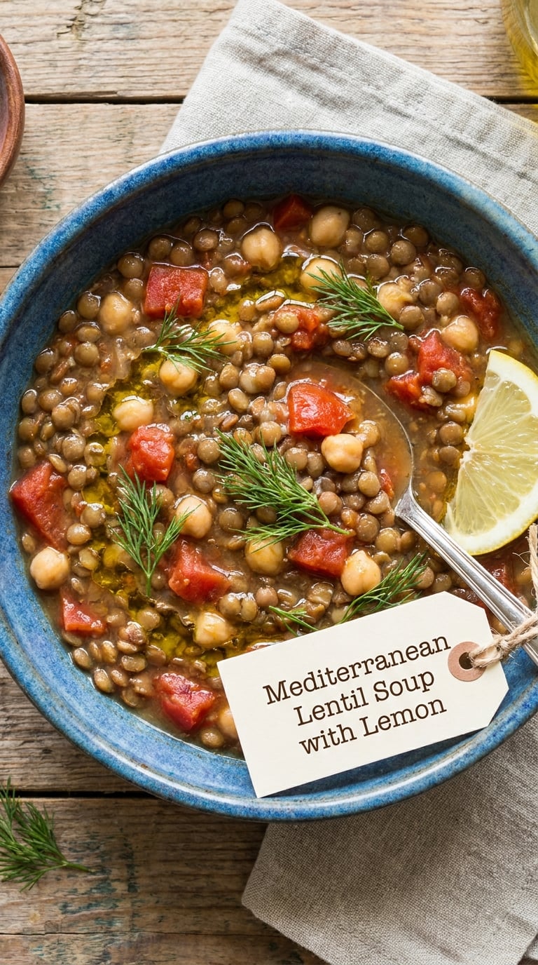 Mediterranean Lentil Soup with Lemon