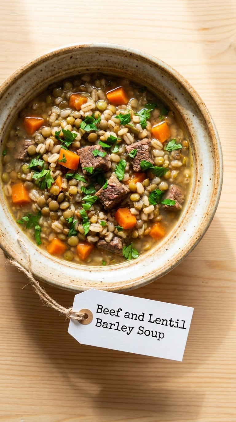 Beef and Lentil Barley Soup