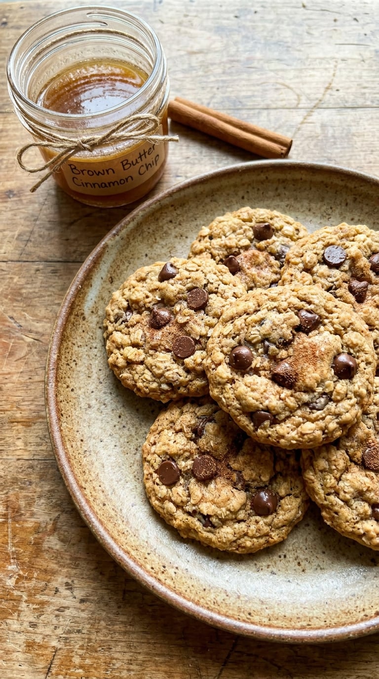 Brown Butter Cinnamon Chip Oatmeal Cookies
