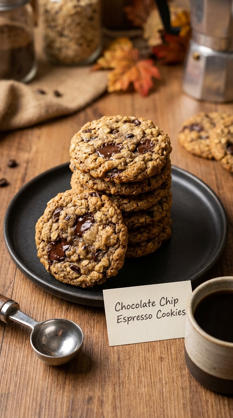 Chocolate Chip Espresso Oatmeal Cookies