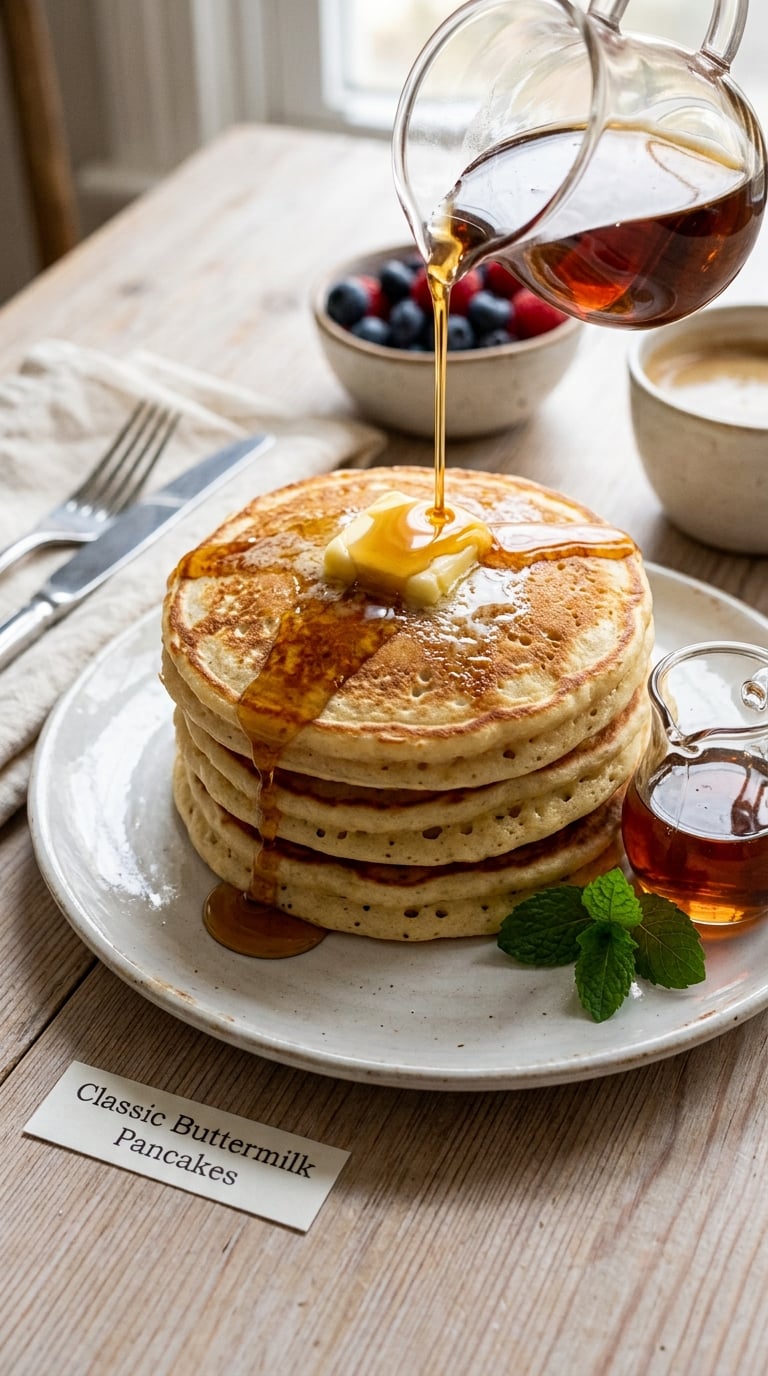 Classic Fluffy Buttermilk Pancakes