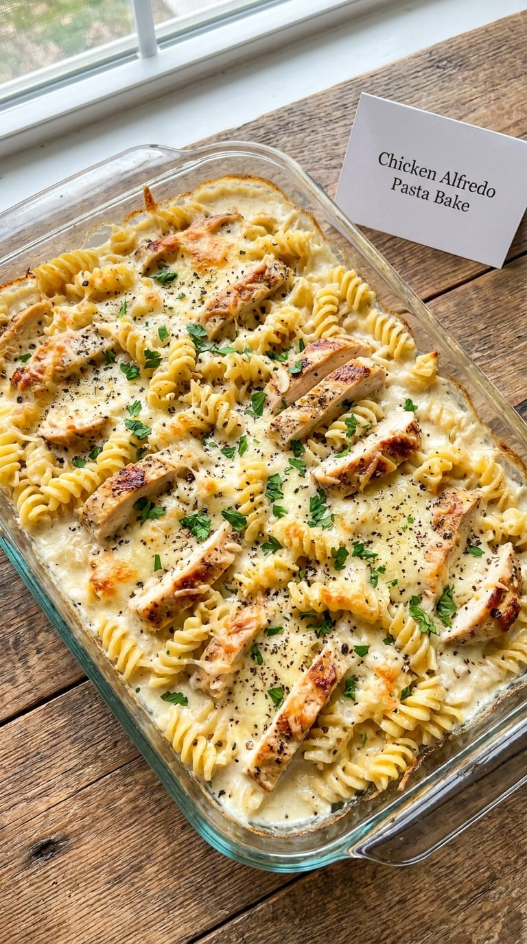 Chicken Alfredo Pasta Bake