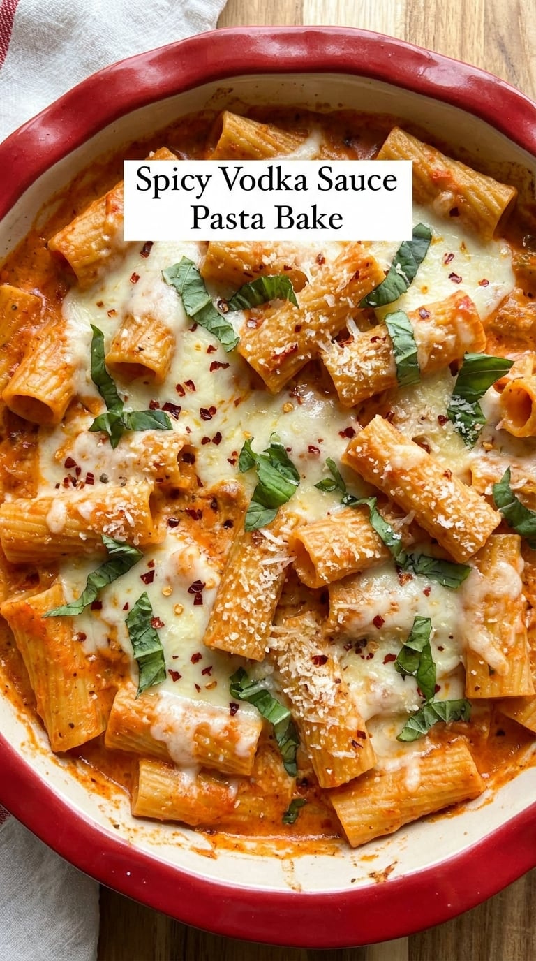Spicy Vodka Sauce Pasta Bake