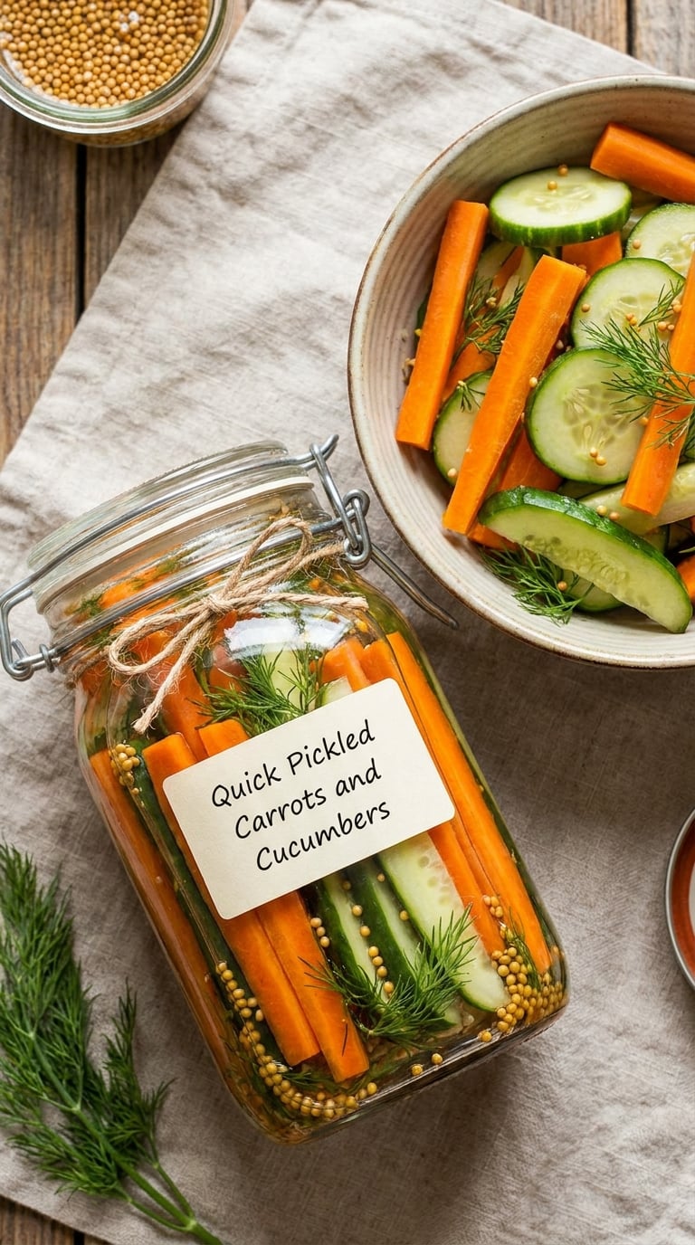 Quick Pickled Carrots and Cucumbers