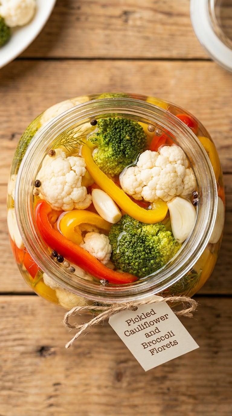 Pickled Cauliflower and Broccoli Florets