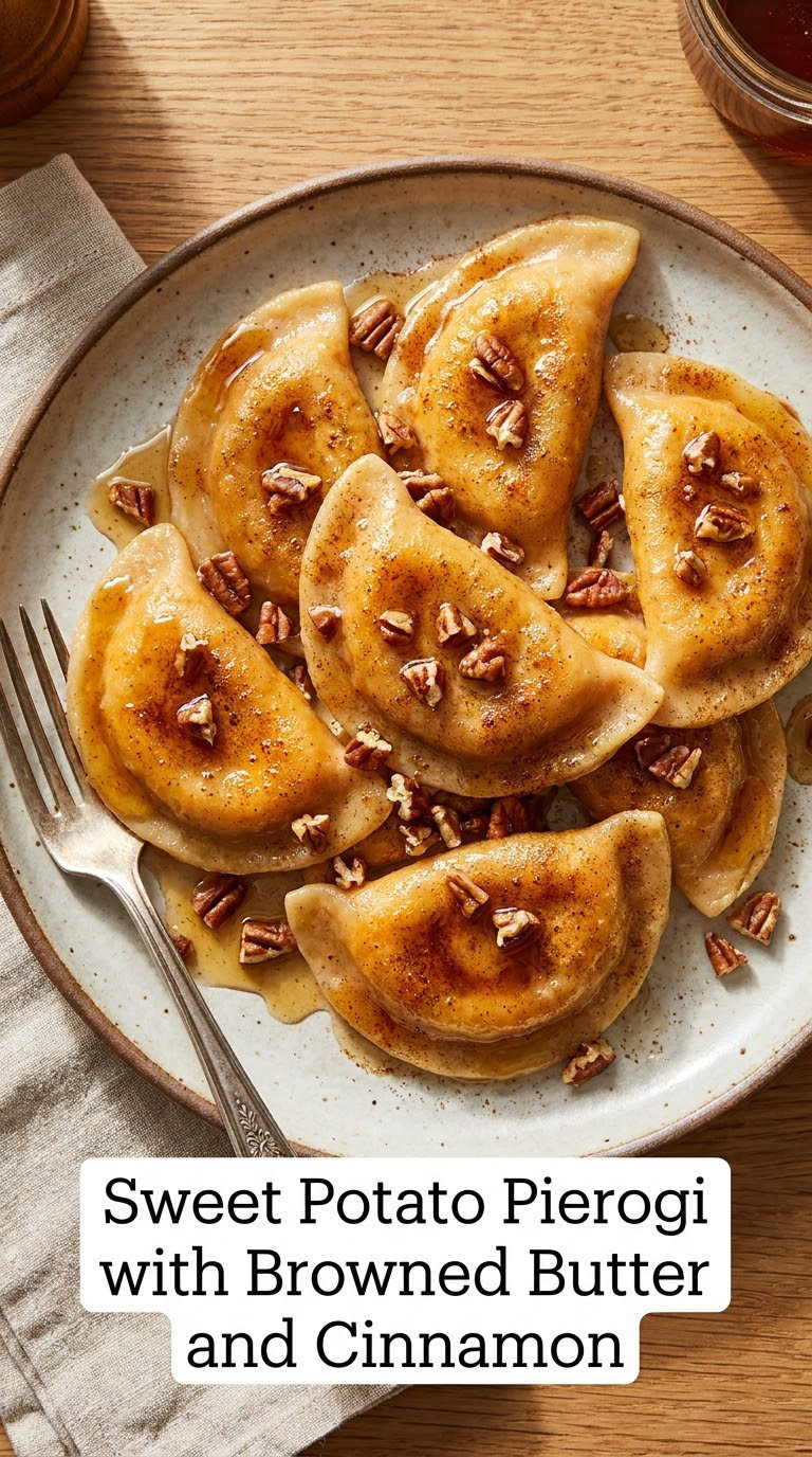 Sweet Potato Pierogi with Browned Butter and Cinnamon