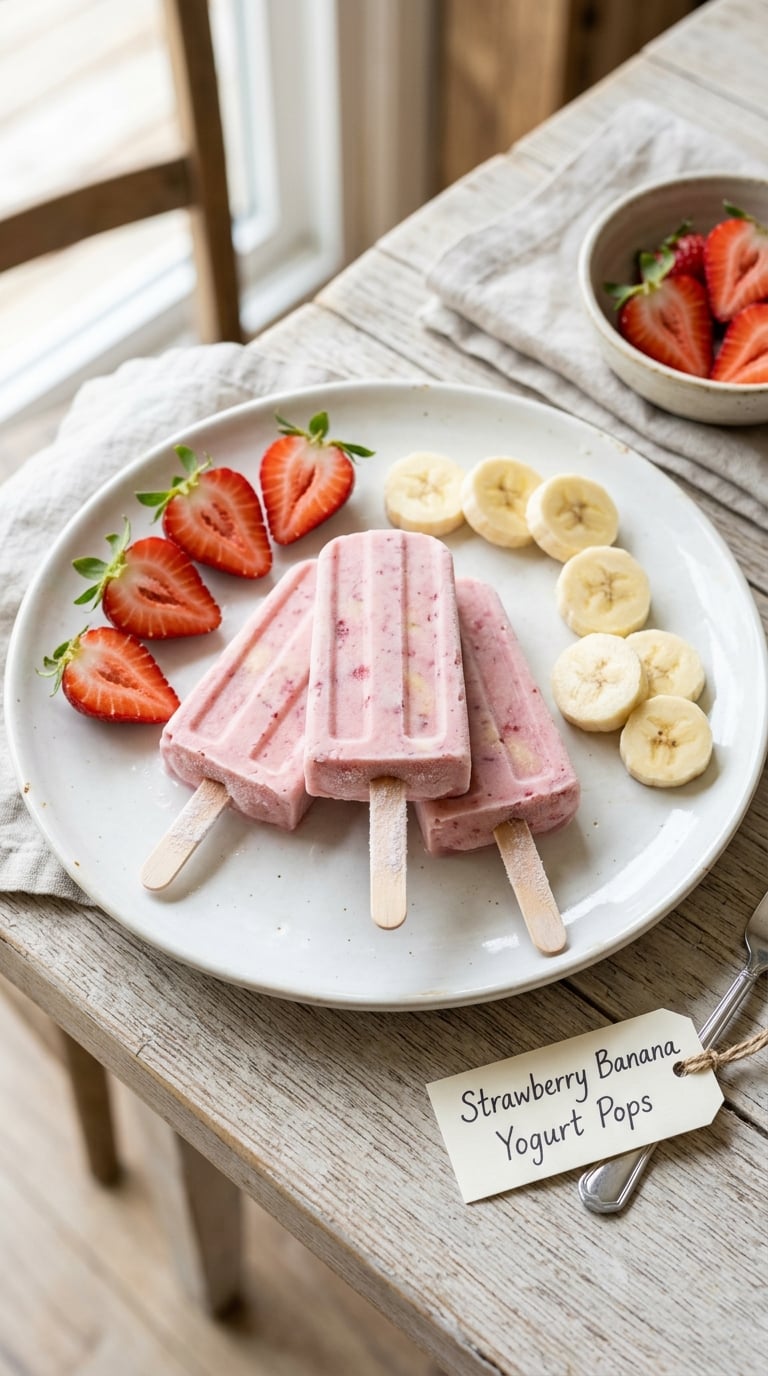 Classic Strawberry Cream Popsicles