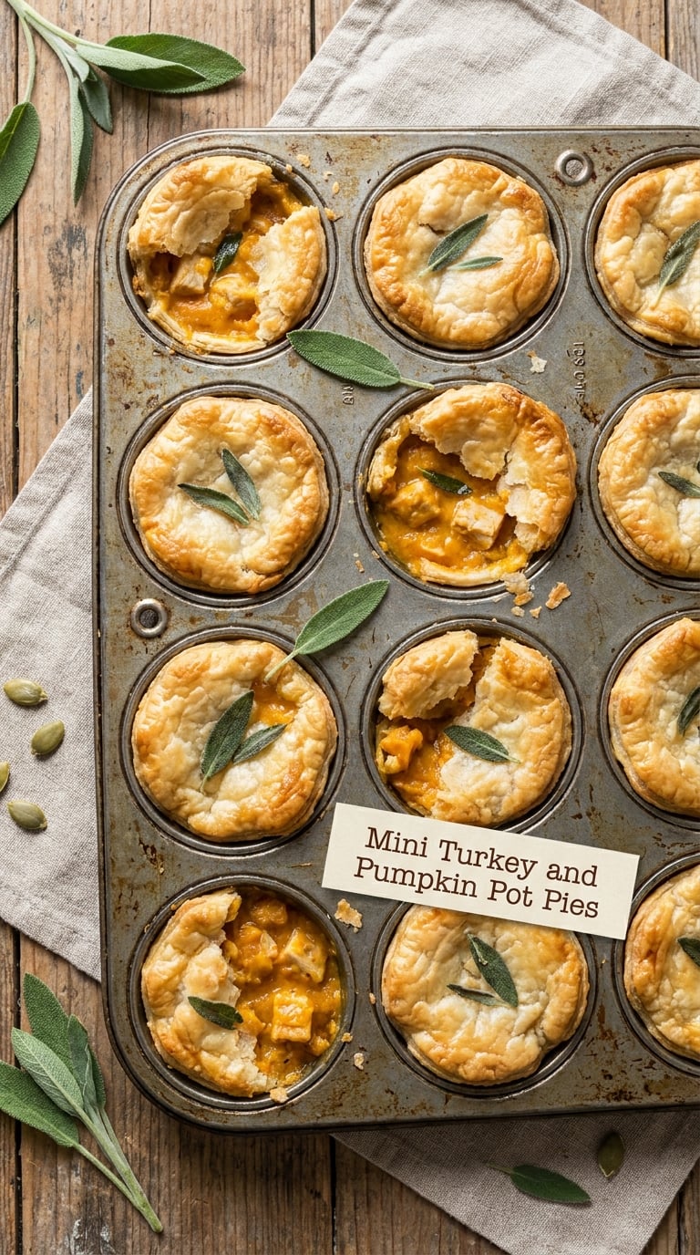 Mini Turkey and Pumpkin Pot Pies
