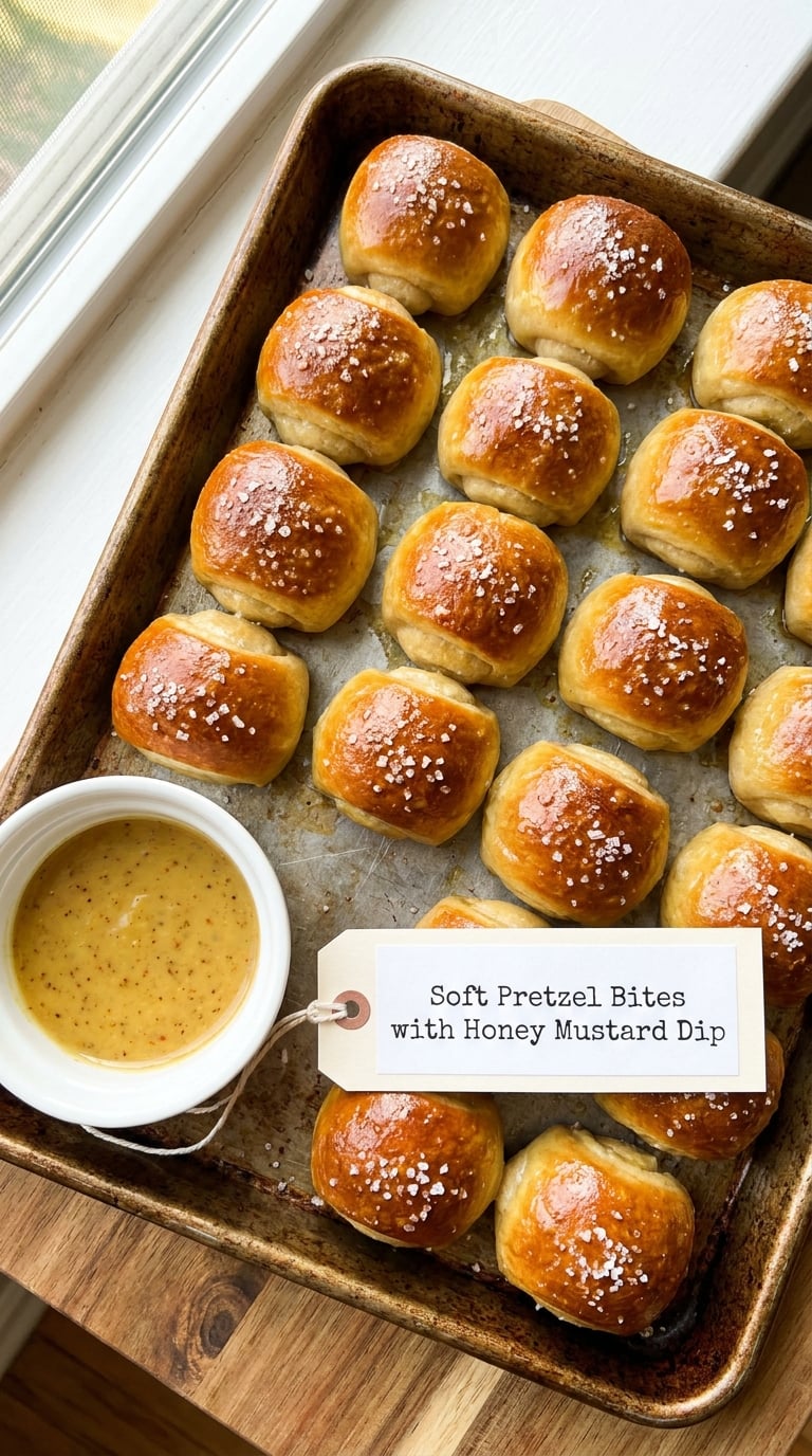 Soft Pretzel Bites with Honey Mustard Dip