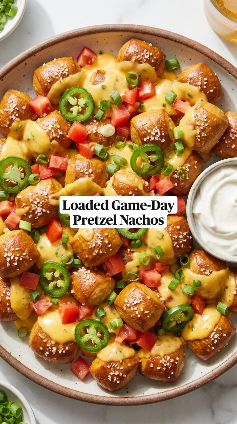 Loaded Game-Day Pretzel Nachos
