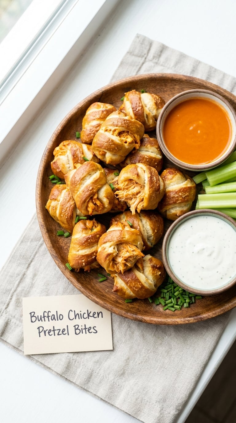 Buffalo Chicken Pretzel Bites