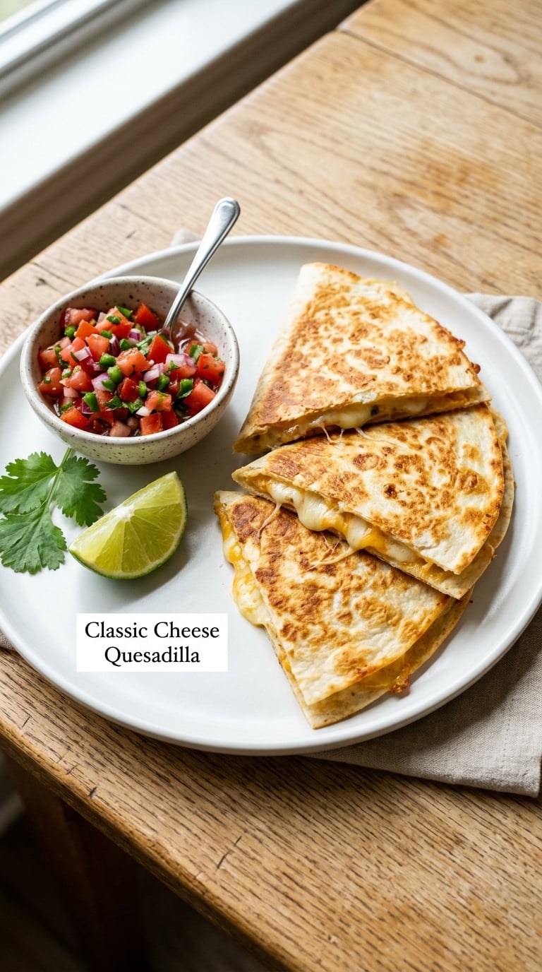 Classic Chicken and Cheese Quesadillas