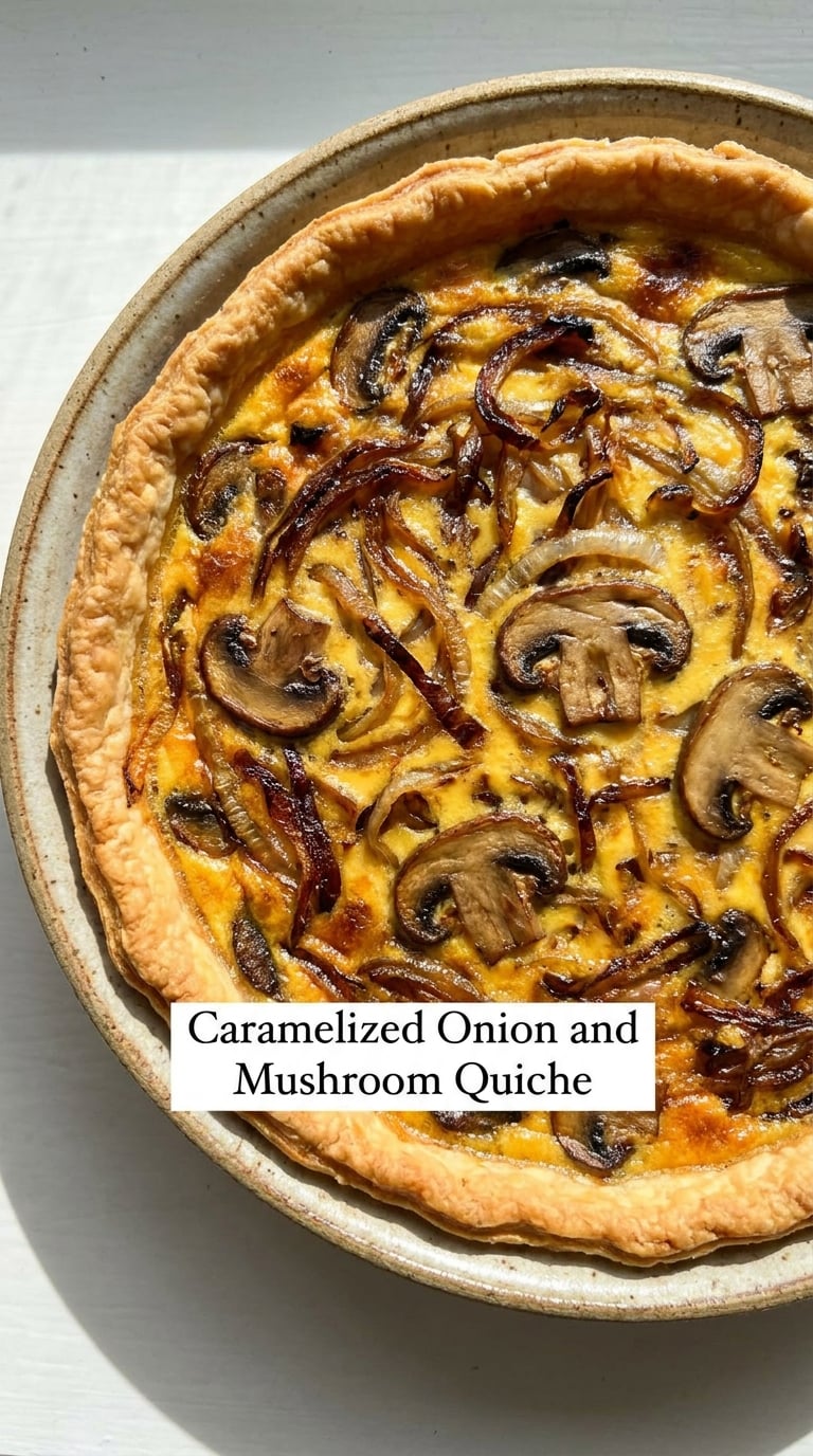 Caramelized Onion and Mushroom Quiche