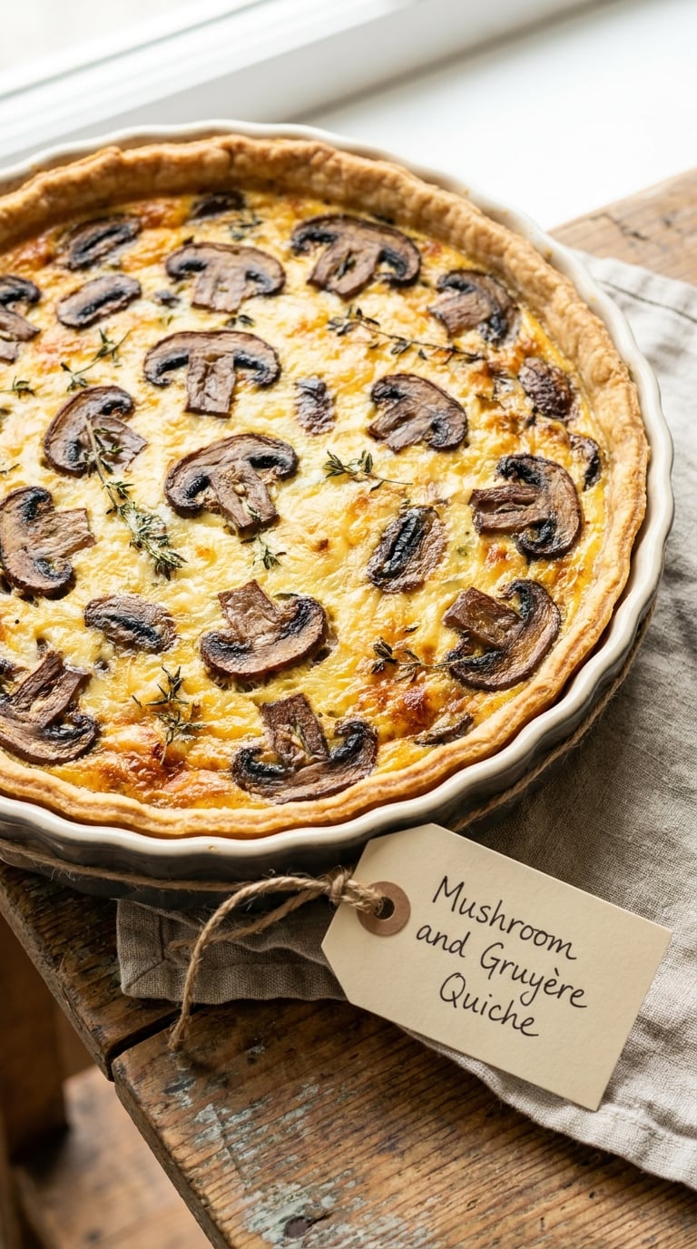 Mushroom and Gruyère Quiche