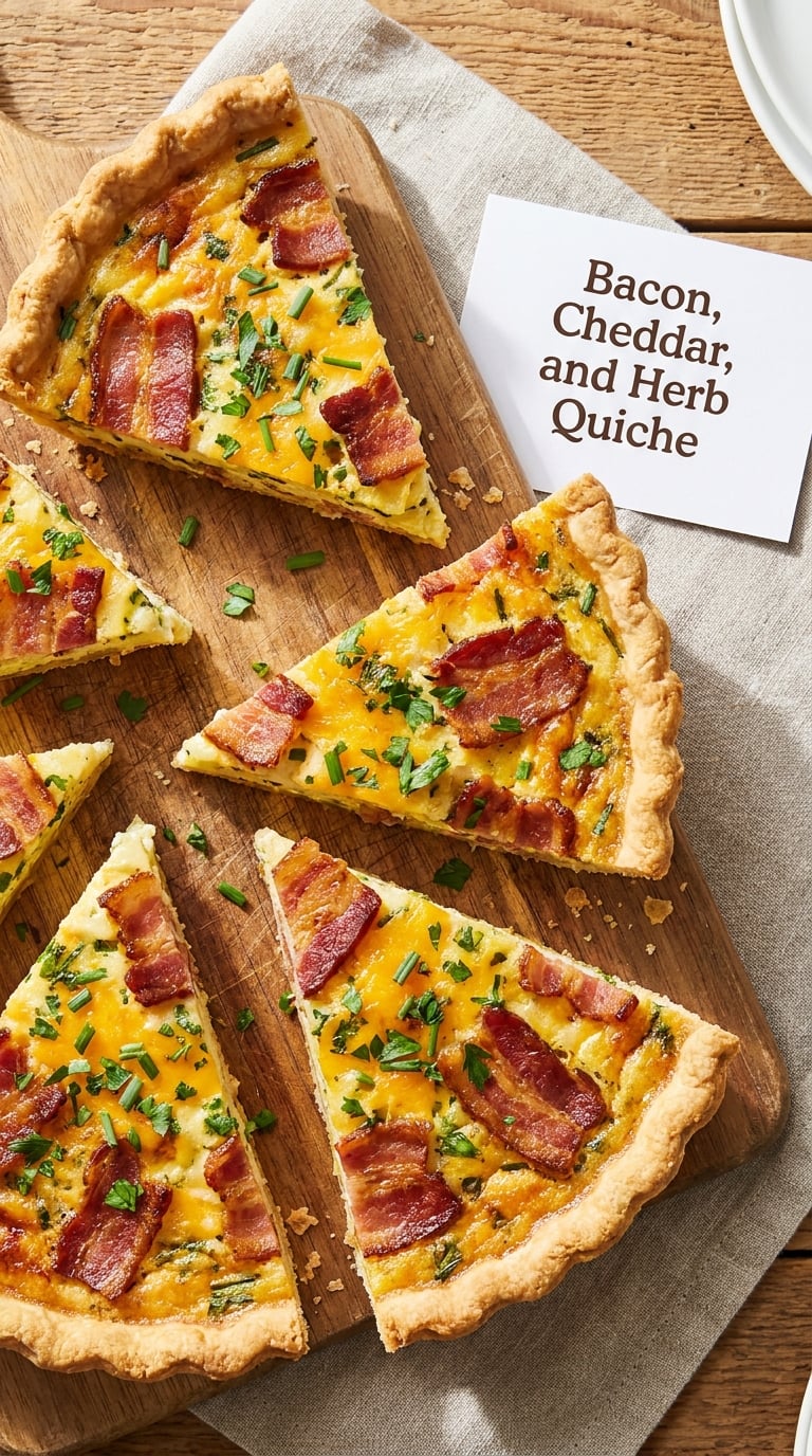 Bacon, Cheddar, and Herb Quiche